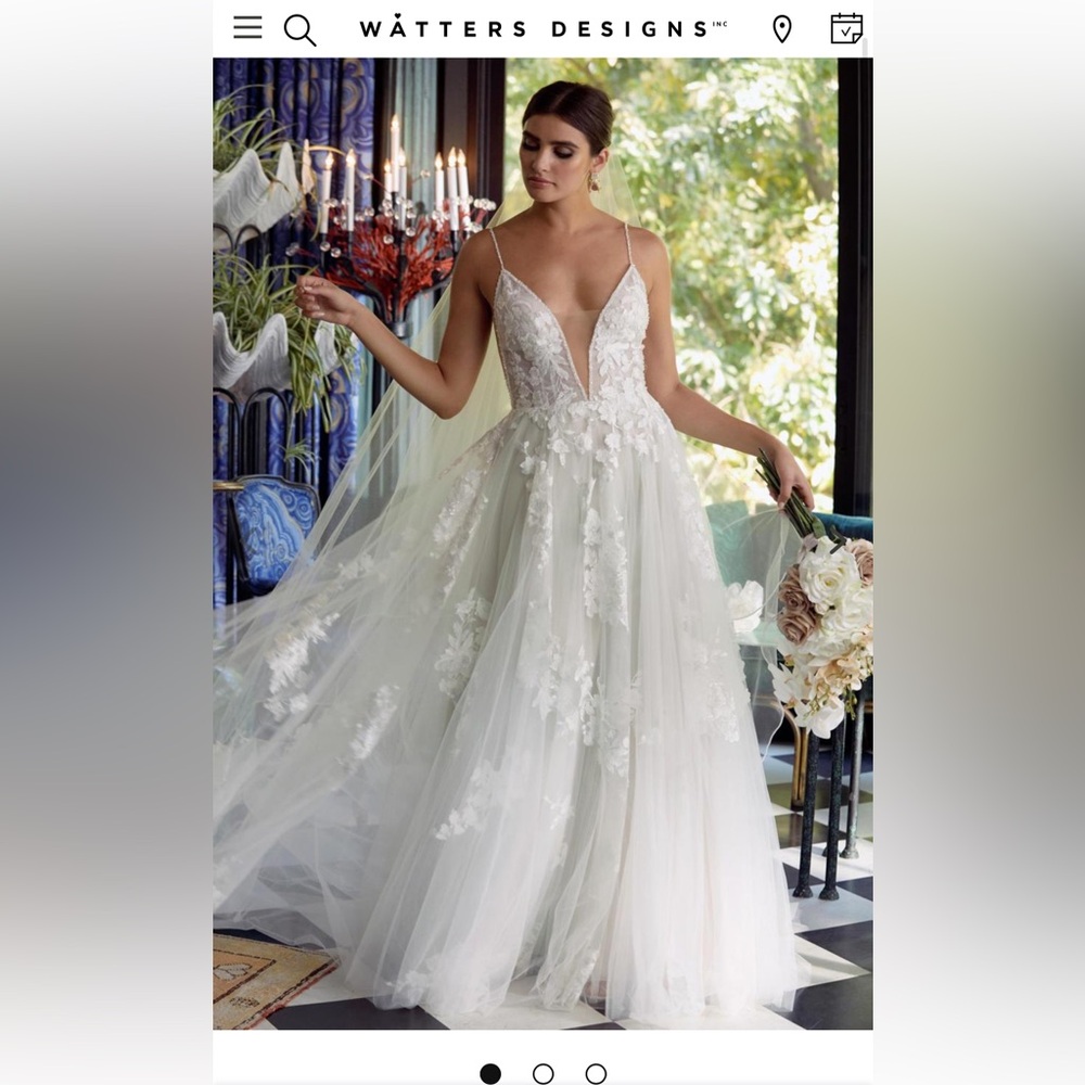 Watters WToo Joelle wedding gown in Ivory- Bridal 10 A line wedding dress